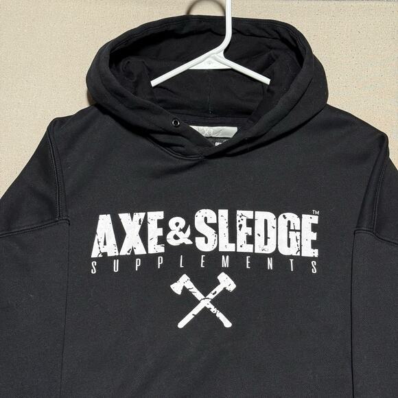 Axe & Sledge Hoodie Mens Size XL Hardest Workers Gym Pullover Logo - Picture 2 of 8